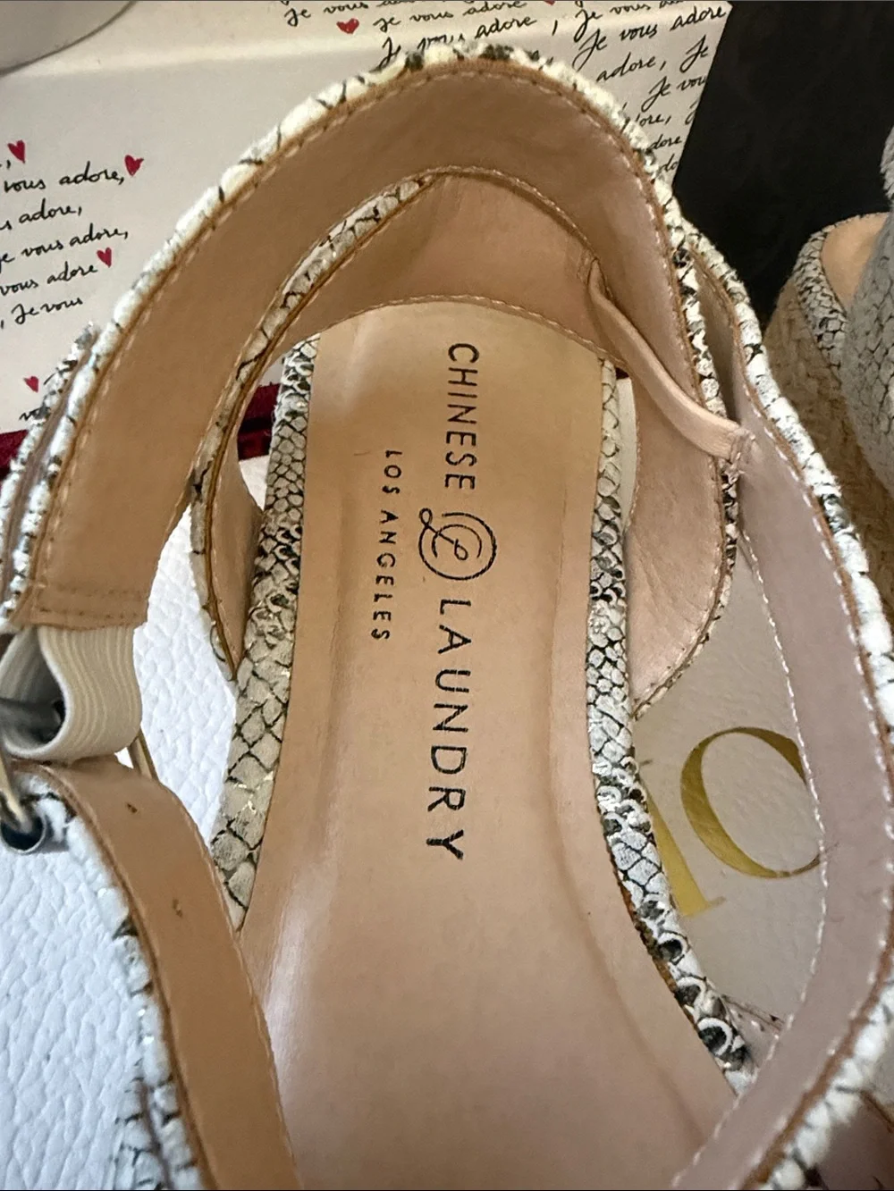 Chinese Laundry Snake Print Espadrille Platform Sandals Size 6.5 | NWOT